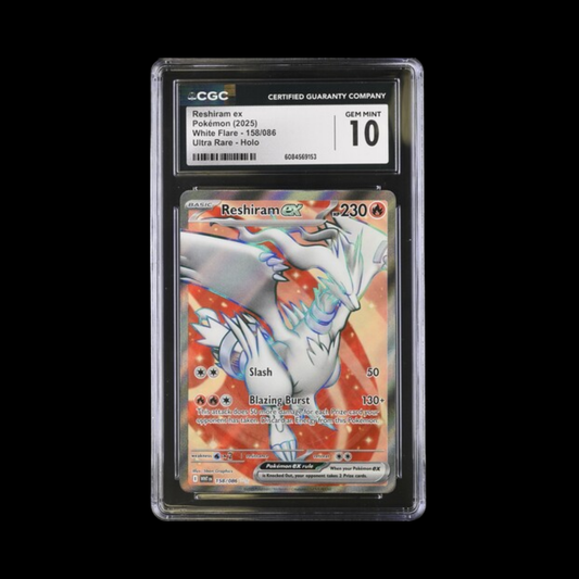 Pokemon Slab Reshiram 158 2025 CGC 10 Gem Mint