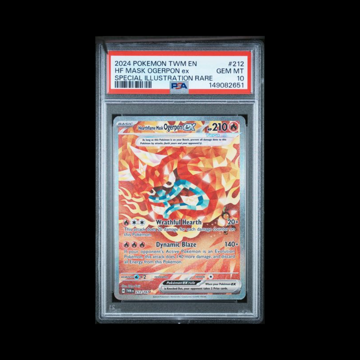 Pokemon Slab Hearthflame Mask Ogerpon EX 212 PSA 10 Gem 2024