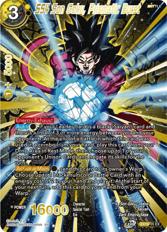SS4 Son Goku, Prismatic Burst (EX19-35) (Special Anniversary Set 2021) (DBS-BE19)