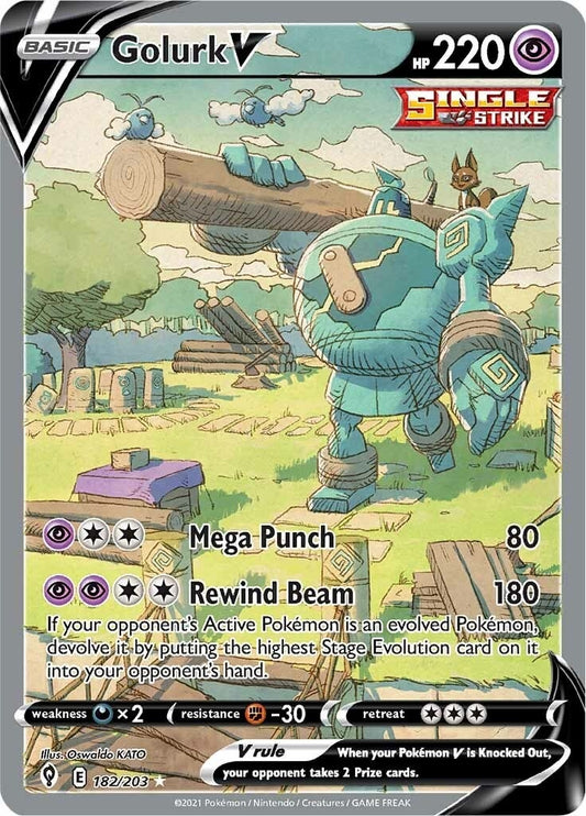 Golurk V (Alternate Full Art) (182/203) (SWSH07)