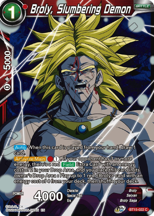 Broly, Slumbering Demon (BT15-022) (Saiyan Showdown) (DBS-B15)