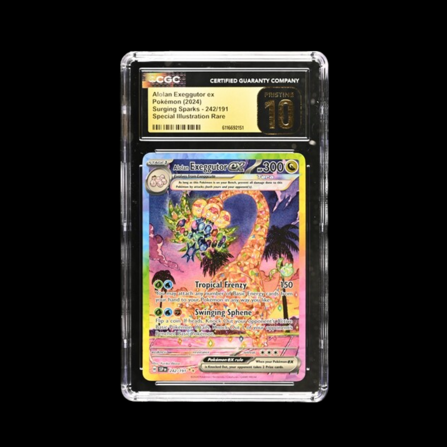Pokemon Slab Alolan Exeggutor Ex 242 CGC Pristine 10 2024