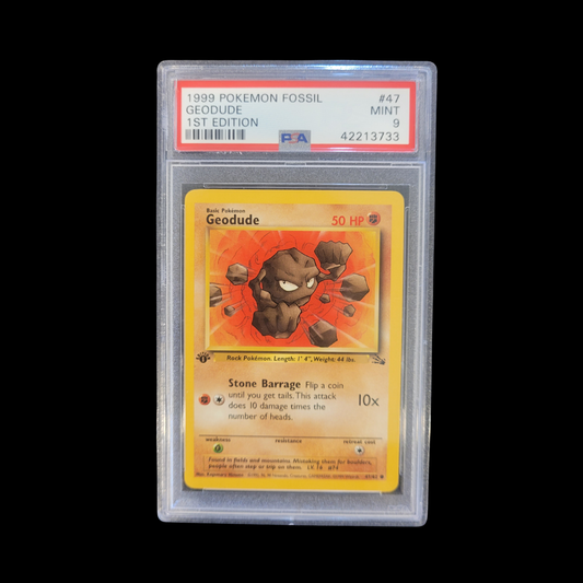 Pokemon Slab Geodude 47 Fossil 1st Ed PSA 9 Mint 1999