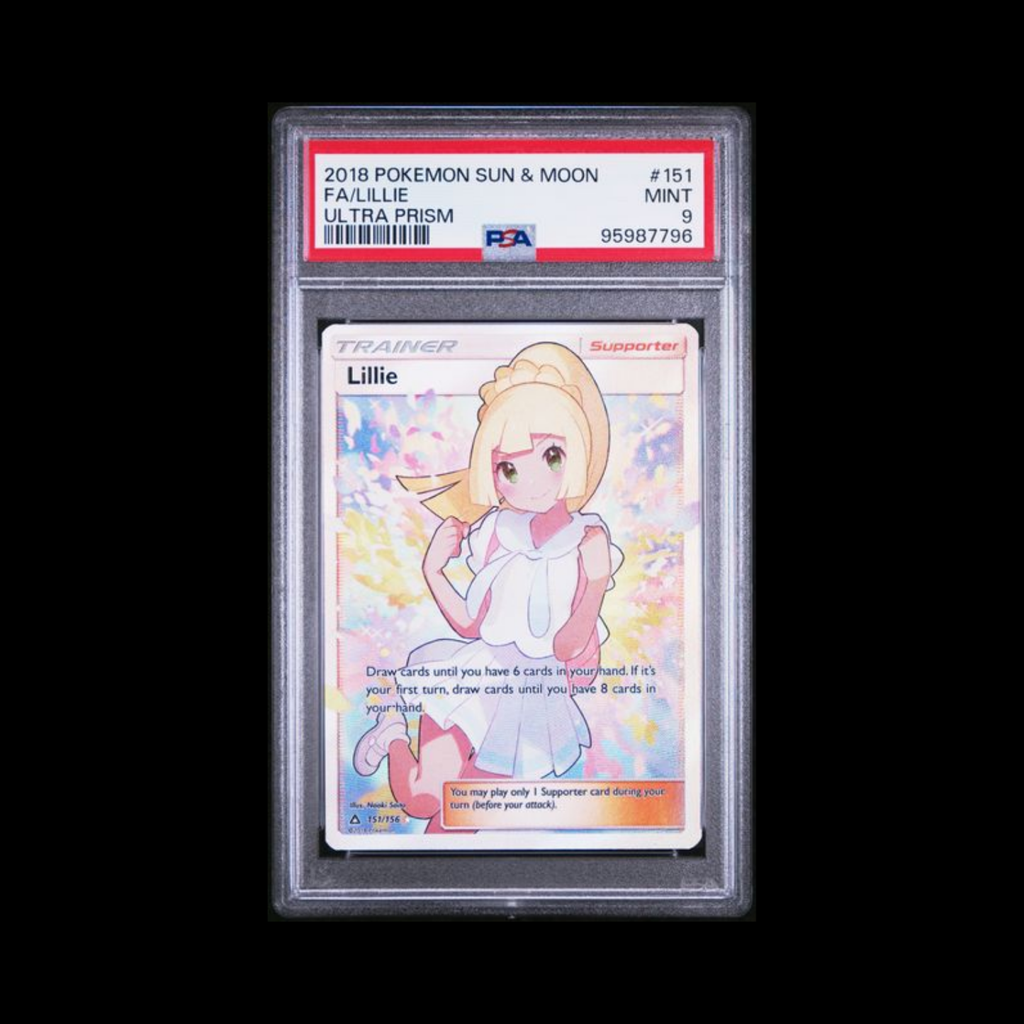 Pokemon Slab Lillie 151 PSA 9 Mint 2018