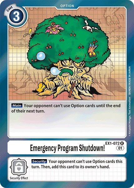 Emergency Program Shutdown! (EX1-072 R) (EX01)