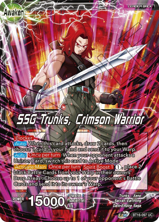Trunks // SSG Trunks, Crimson Warrior (BT16-097) (Realm of the Gods) (DBS-B16)
