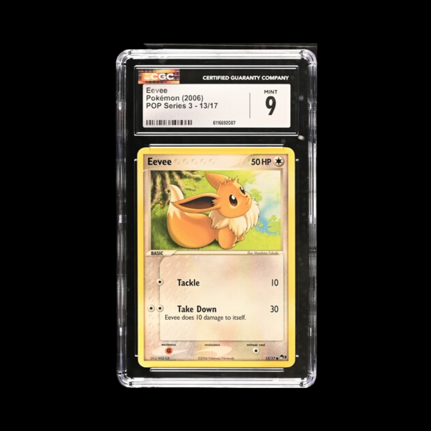 Pokemon Slab Eevee Pop Series 3 13 CGC 9 Mint 2006