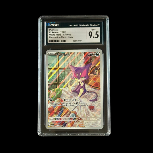 Pokemon Slab Purrloin 136/086 CGC 9.5 Mint+ 2025