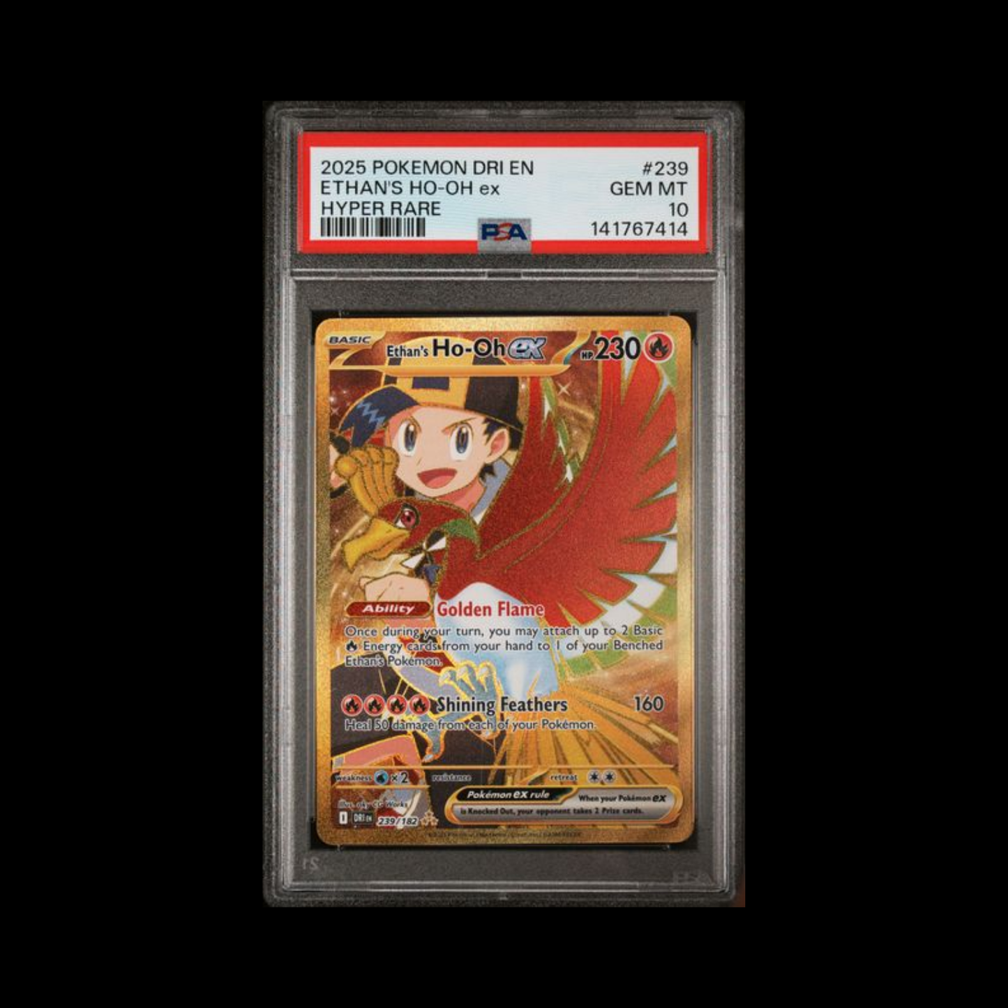 Pokemon Slab Ethan's Ho-Oh EX 239 PSA 10 Gem 2025