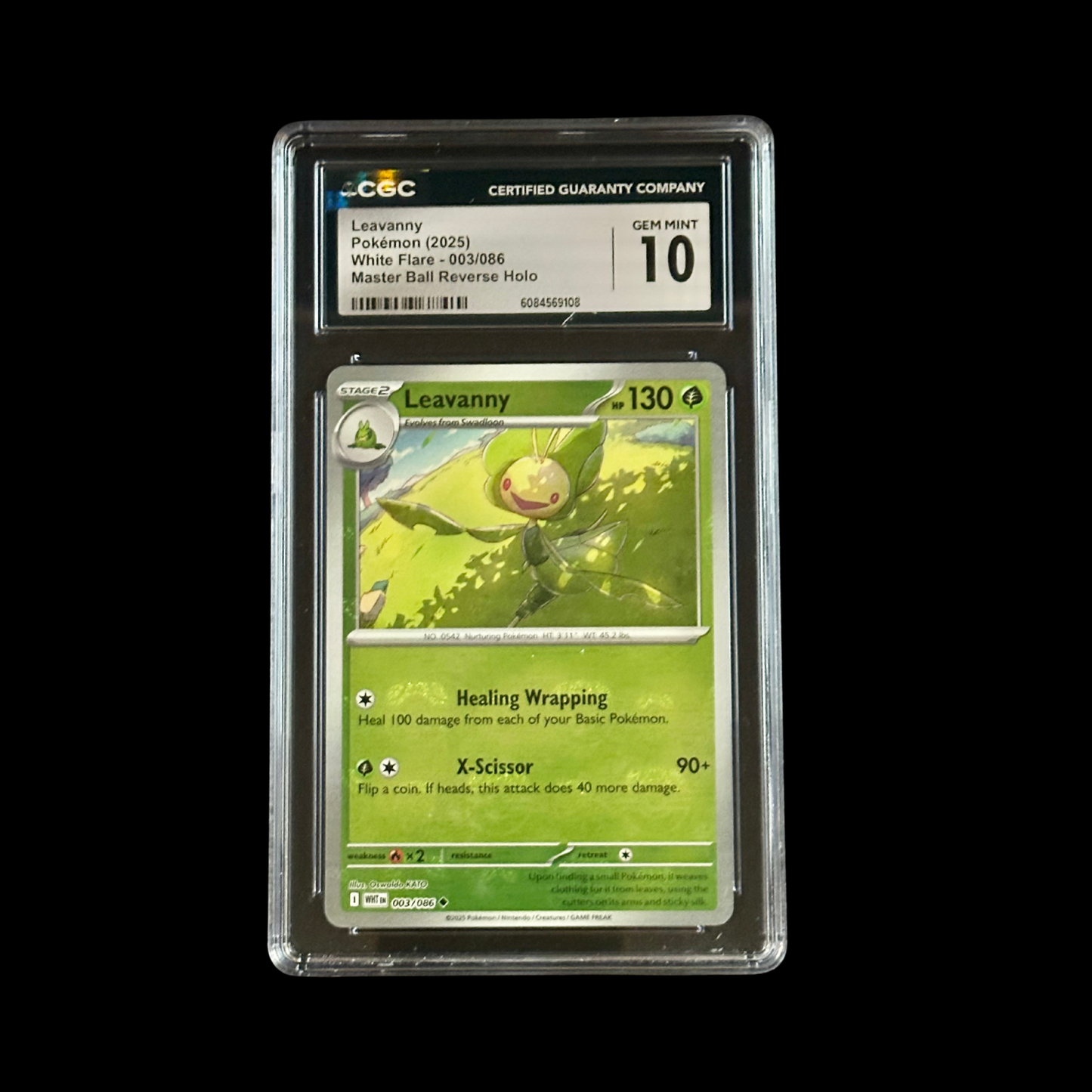 Pokemon Slab Leavanny Master Ball Reverse Holo 003/086 CGC 10 Gem 2025