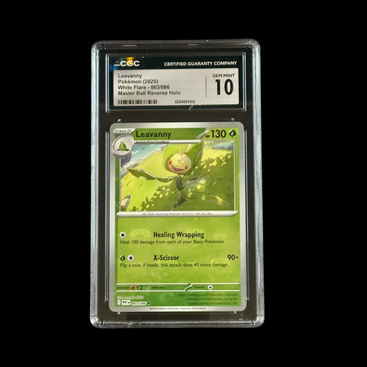 Pokemon Slab Leavanny Master Ball Reverse Holo 003/086 CGC 10 Gem 2025