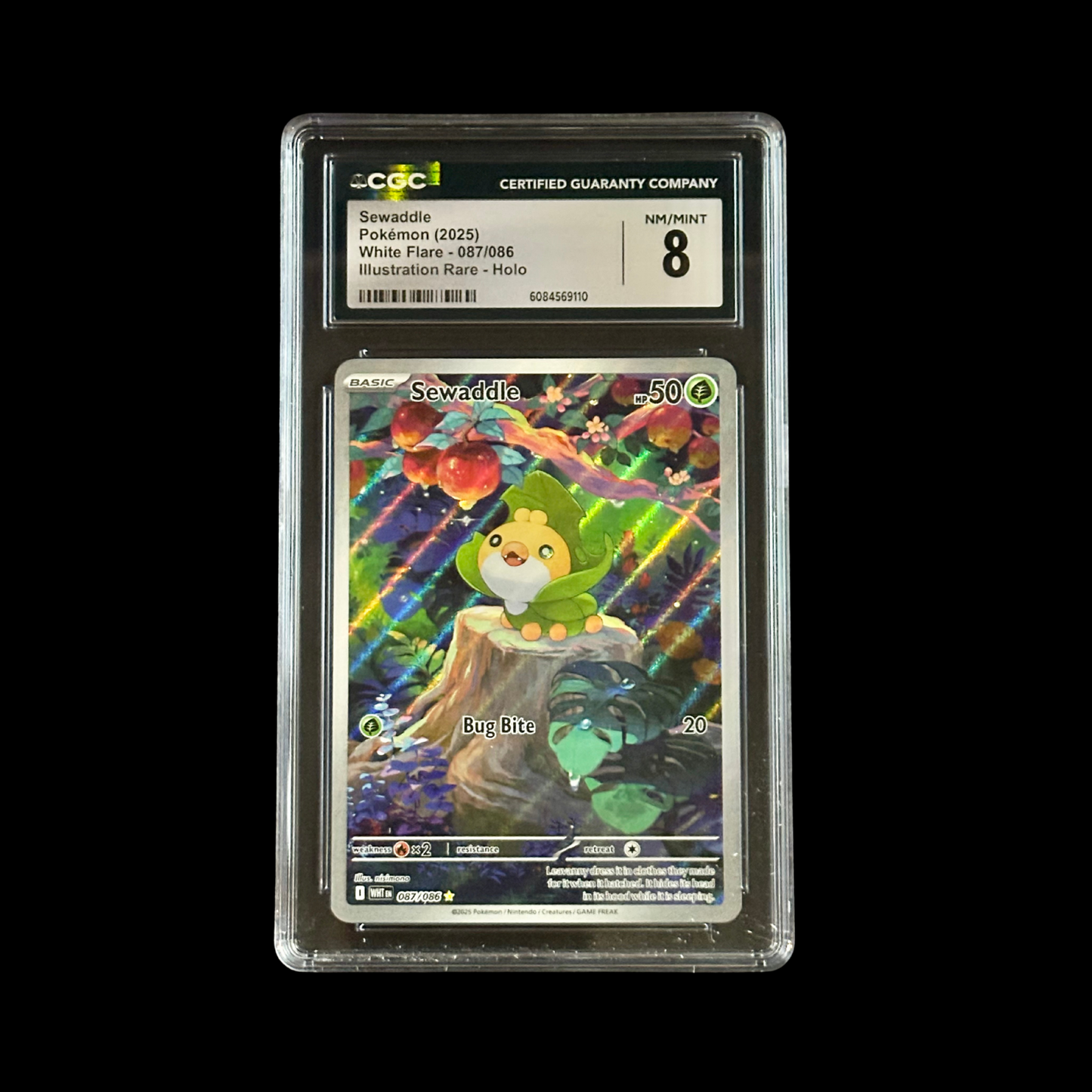 Pokemon Slab Sewaddle 087/086 CGC 8 NM 2025