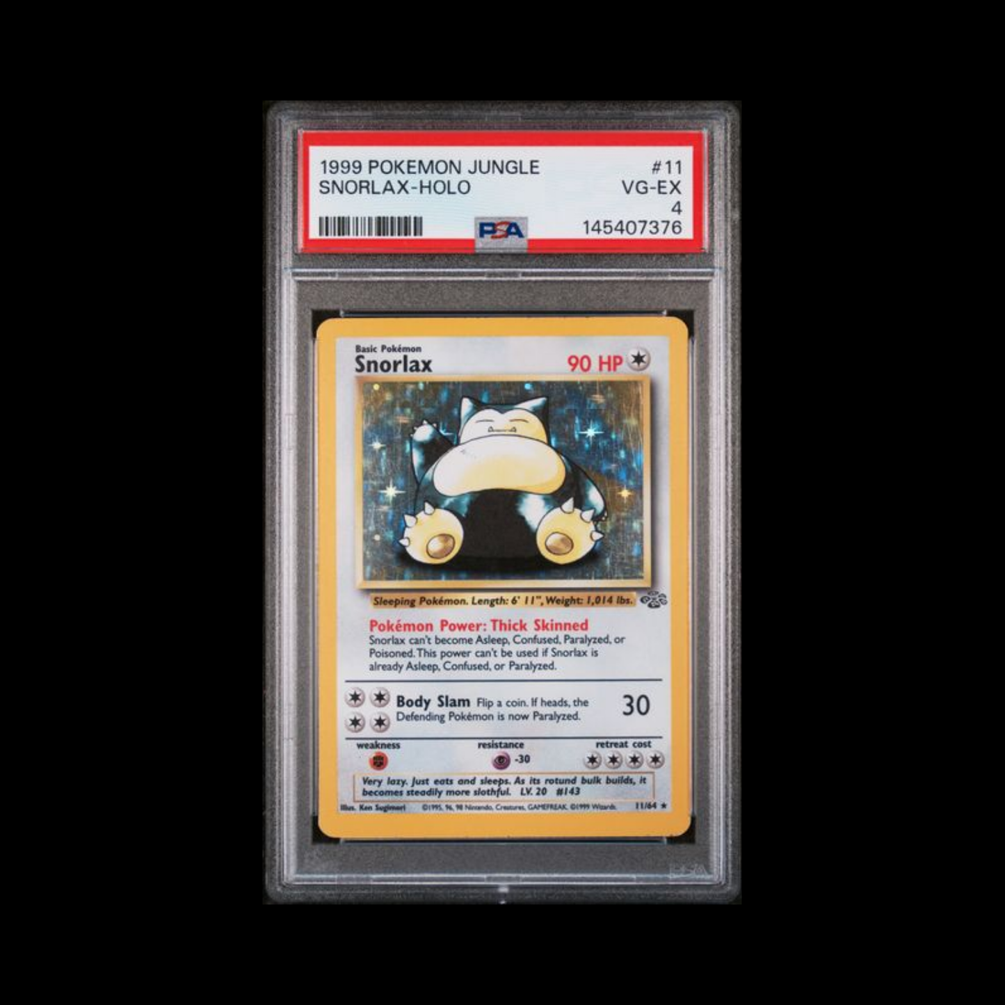 Pokemon Slab Snorlax 11 Holo PSA 4 VG-EX 1999