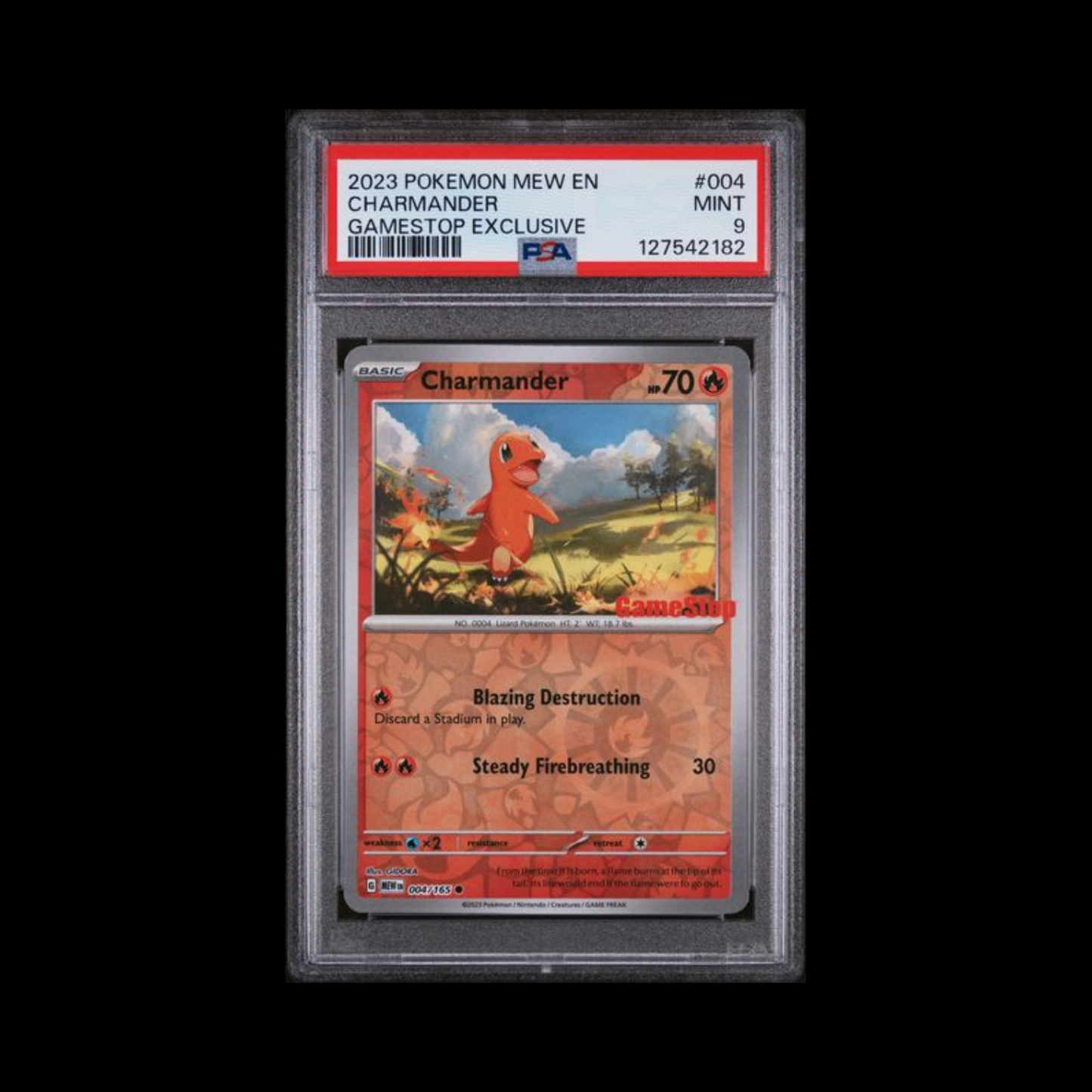 Pokemon Slab Charmander Gamestop Promo 004 PSA 9 Mint 2023