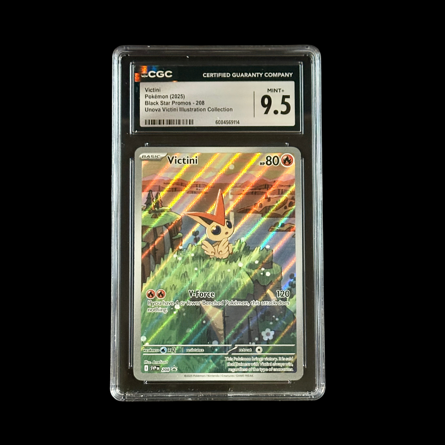 Pokemon Slab Victini 208 CGC 9.5 Mint+ 2025
