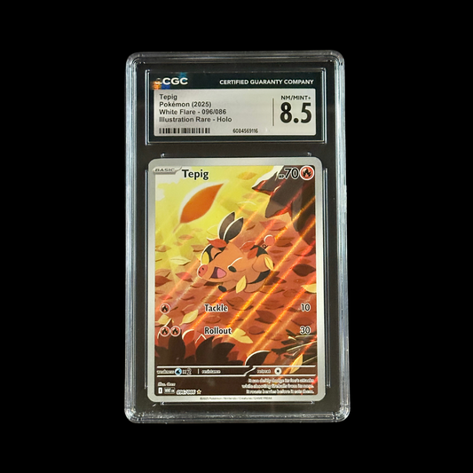 Pokemon Slab Tepig 096/086 CGC 8.5 NM+ 2025