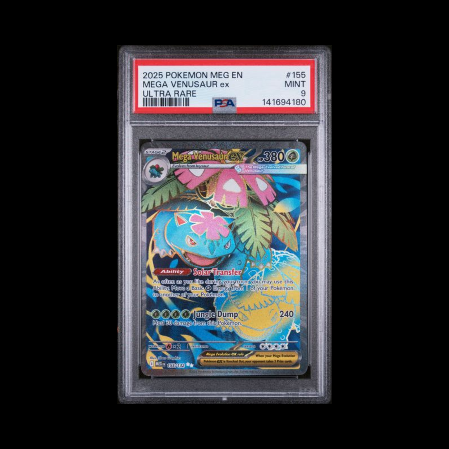 Pokemon Slab Mega Venusaur 155 PSA 9 Mint 2025
