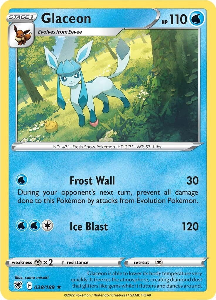Glaceon (038/189) (SWSH10: Astral Radiance) (SWSH10)