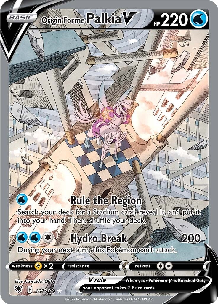 Origin Forme Palkia V (Alternate Full Art) (167/189) (SWSH10)