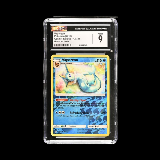 Pokemon Slab Vaporeon 42 Reverse Holo CGC 9 Mint 2019