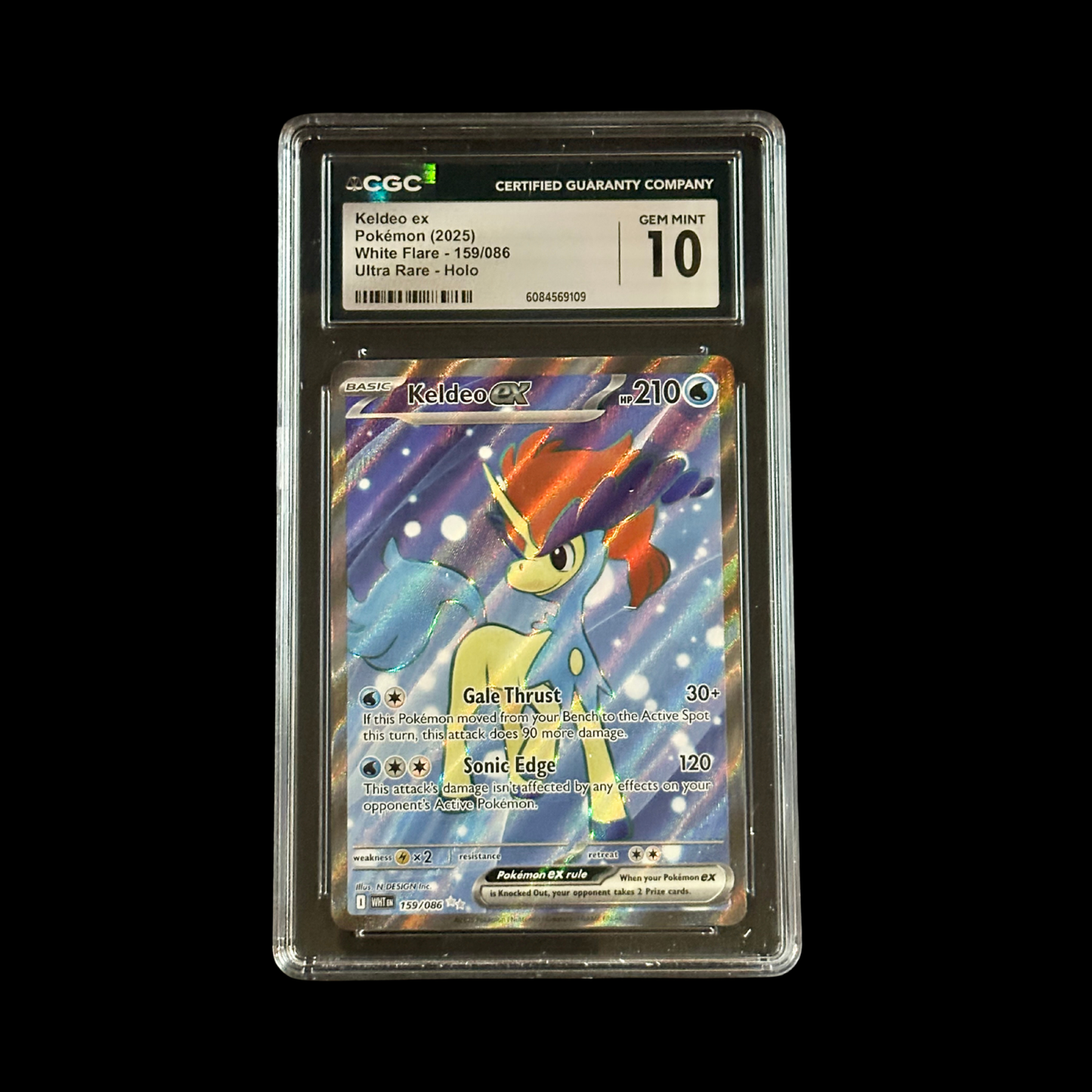 Pokemon Slab Keldeo EX 159/086 CGC 10 Gem 2025