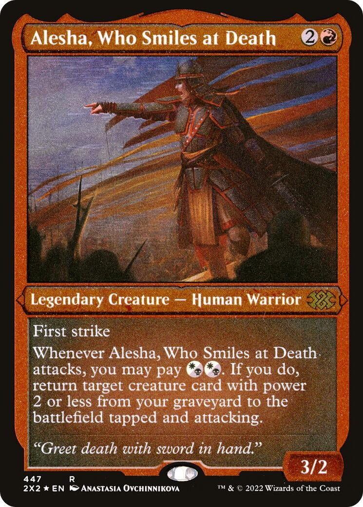 Alesha, Who Smiles at Death (Foil Etched) (447) (2X2)