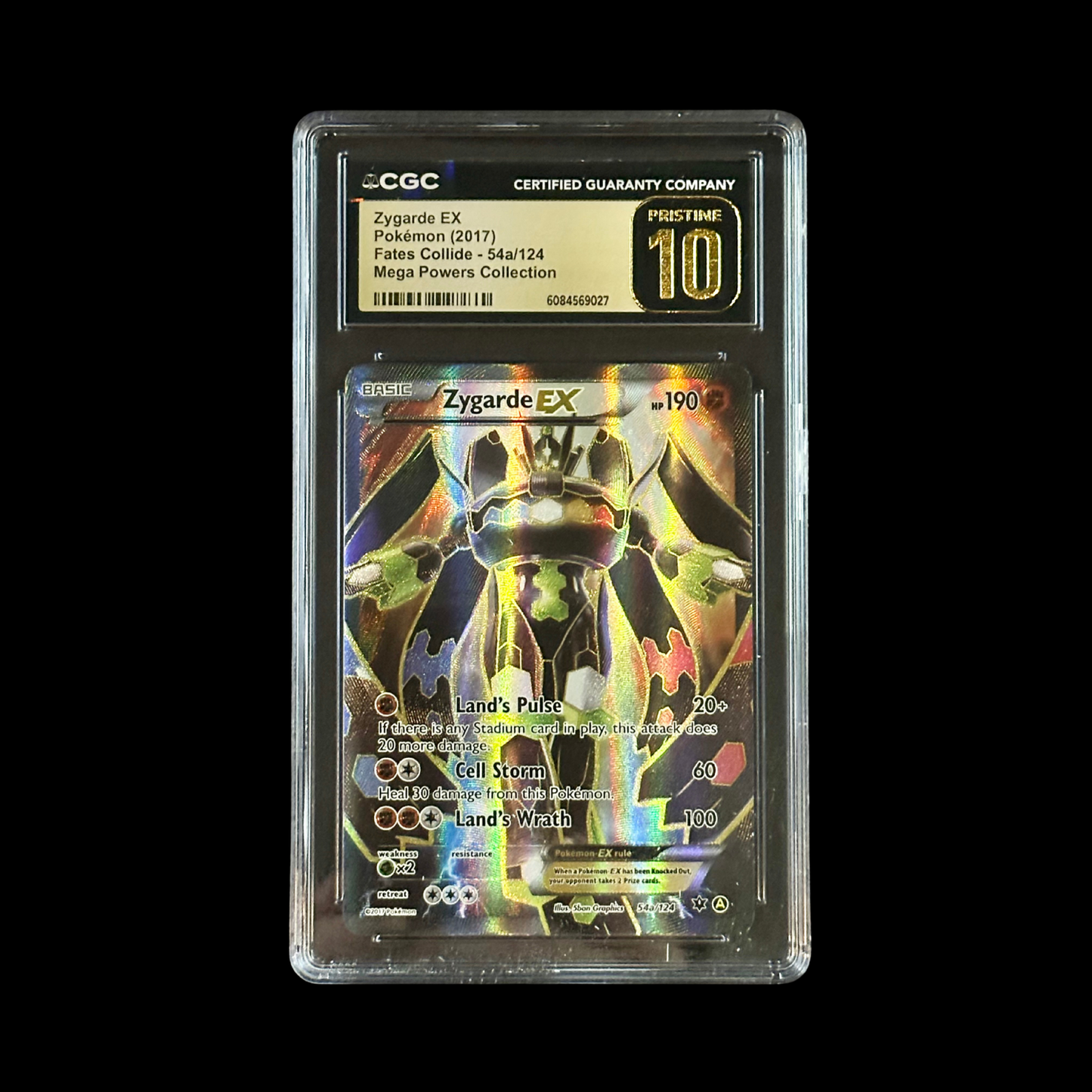 Pokemon Slab Zygarde EX 54a/124 CGC Pristine 10 2017 **POP 2**