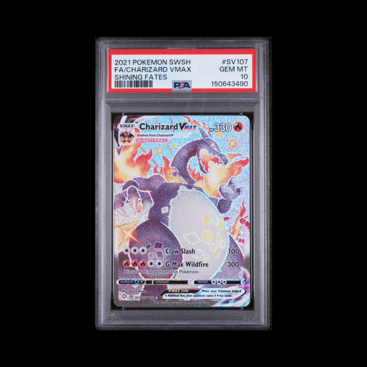 Pokemon Slab Charizard VMAX SV107 PSA 10 Gem 2021