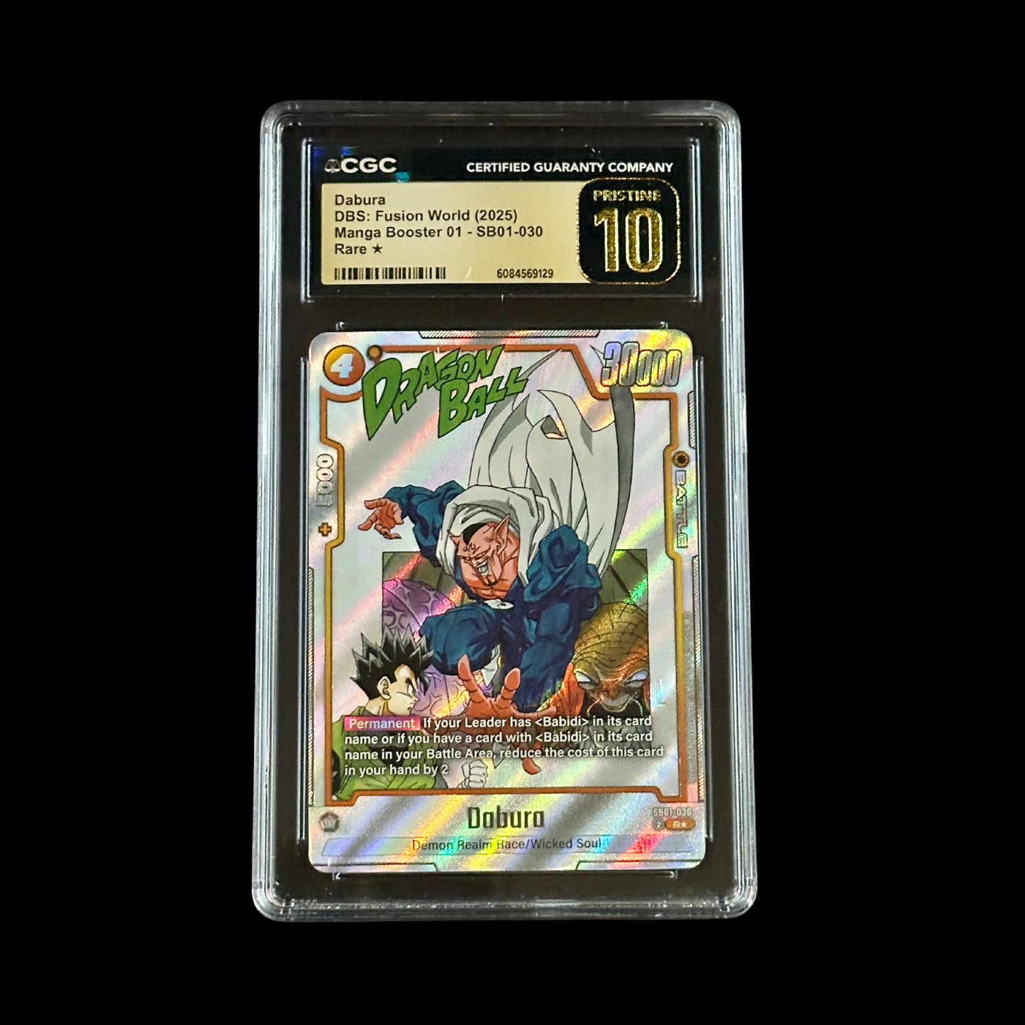 Dragon Ball Super Fusion World Slab Dabura SB01-030 CGC Pristine 10 2025