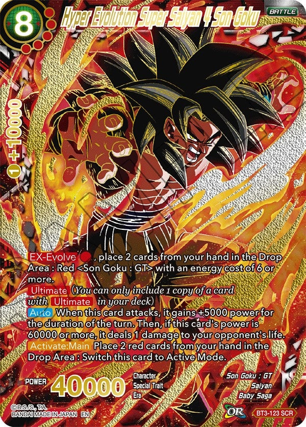 Hyper Evolution Super Saiyan 4 Son Goku (SCR) (BT3-123) (DBS-BE21)