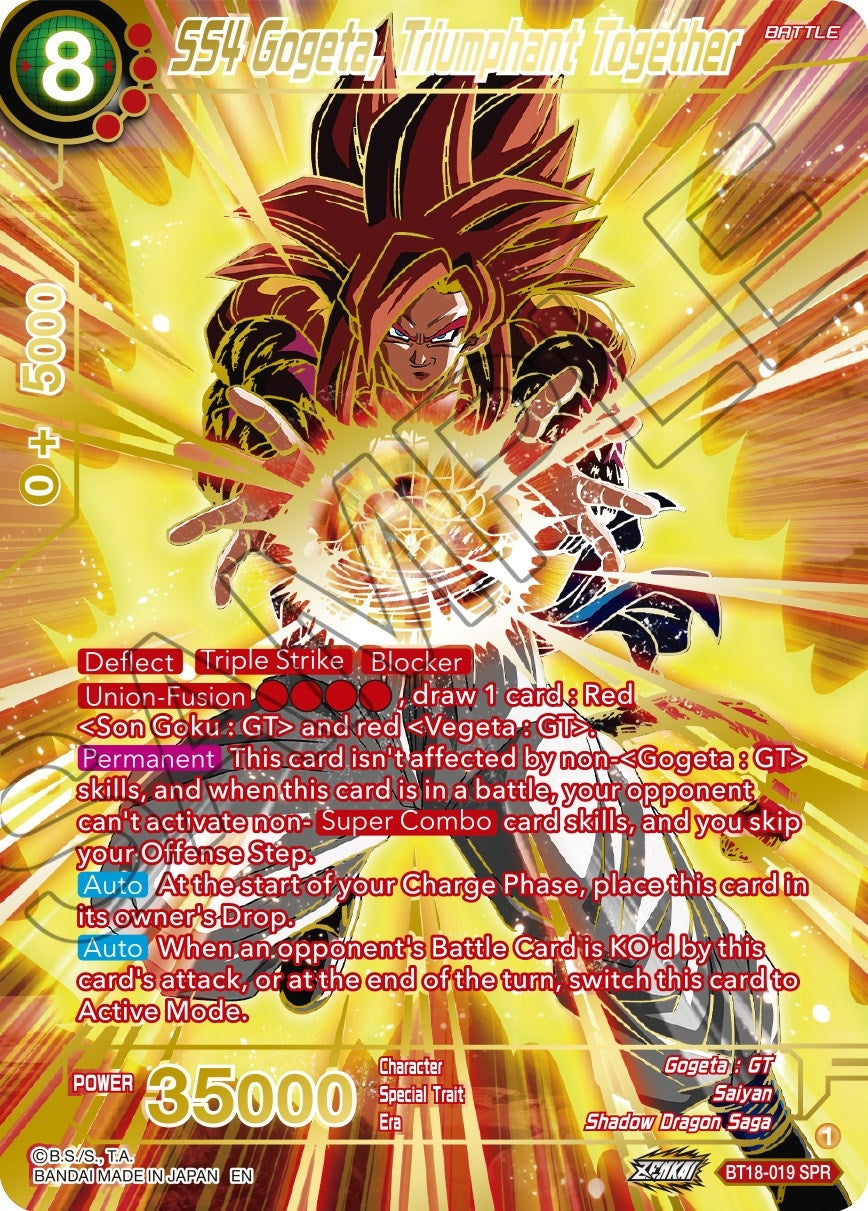 SS4 Gogeta, Triumphant Together (SPR) (BT18-019) (DBS-B18)
