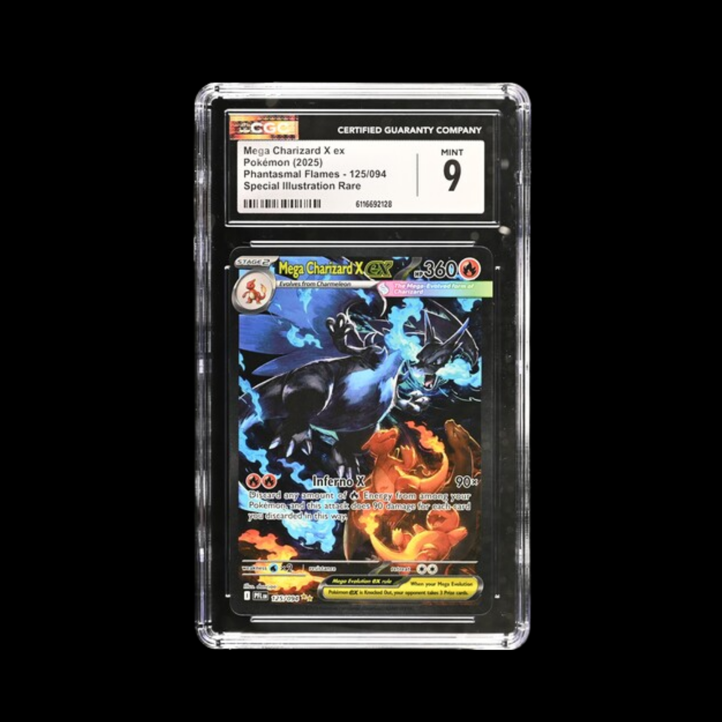 Pokemon Slab Mega Charizard X Ex 125 CGC 9 Mint 2025