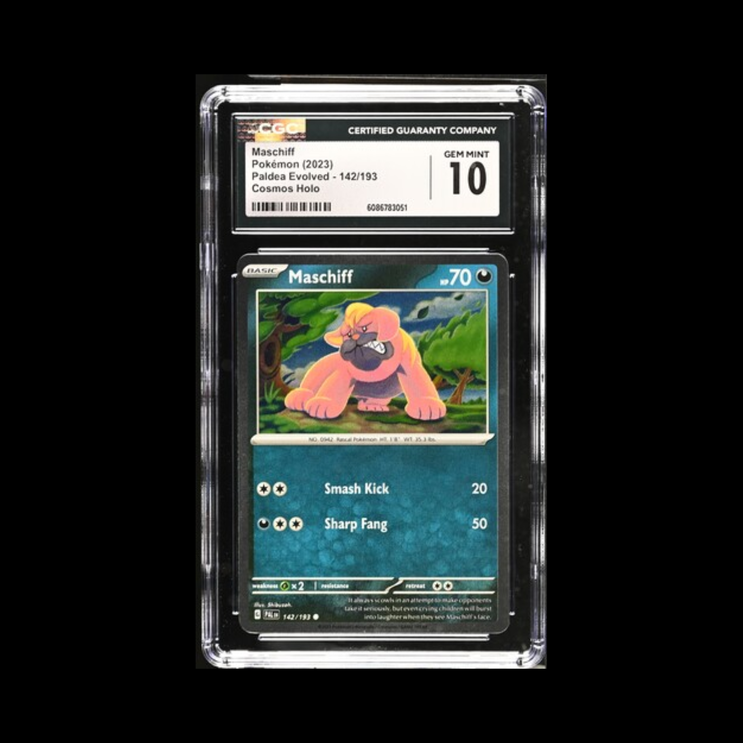 Pokemon Slab Maschiff 142 Cosmo Holo CGC 10 Gem 2023