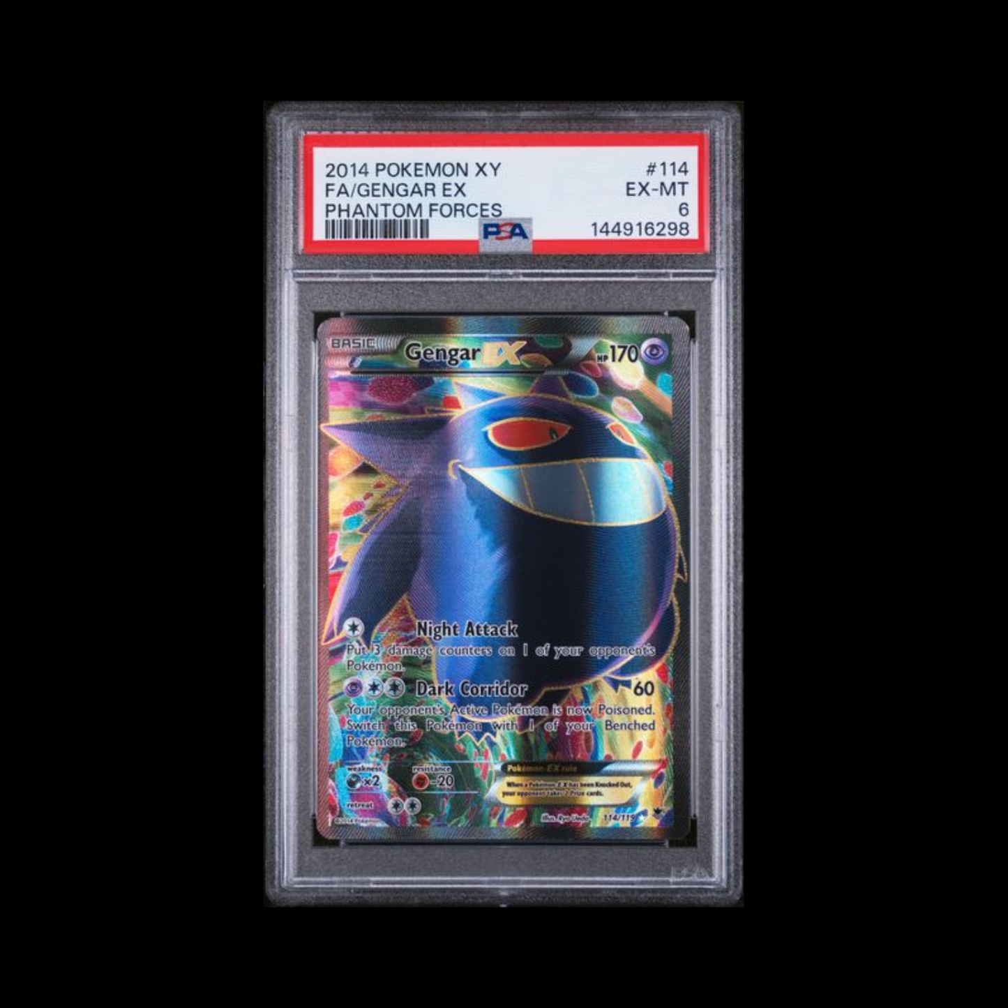 Pokemon Slab Gengar EX 114 PSA 6 EX-MT 2014