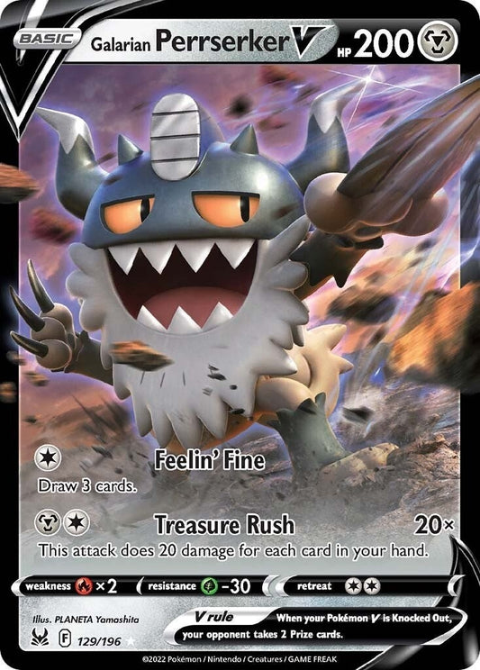 Galarian Perrserker V (129/196) (SWSH11)