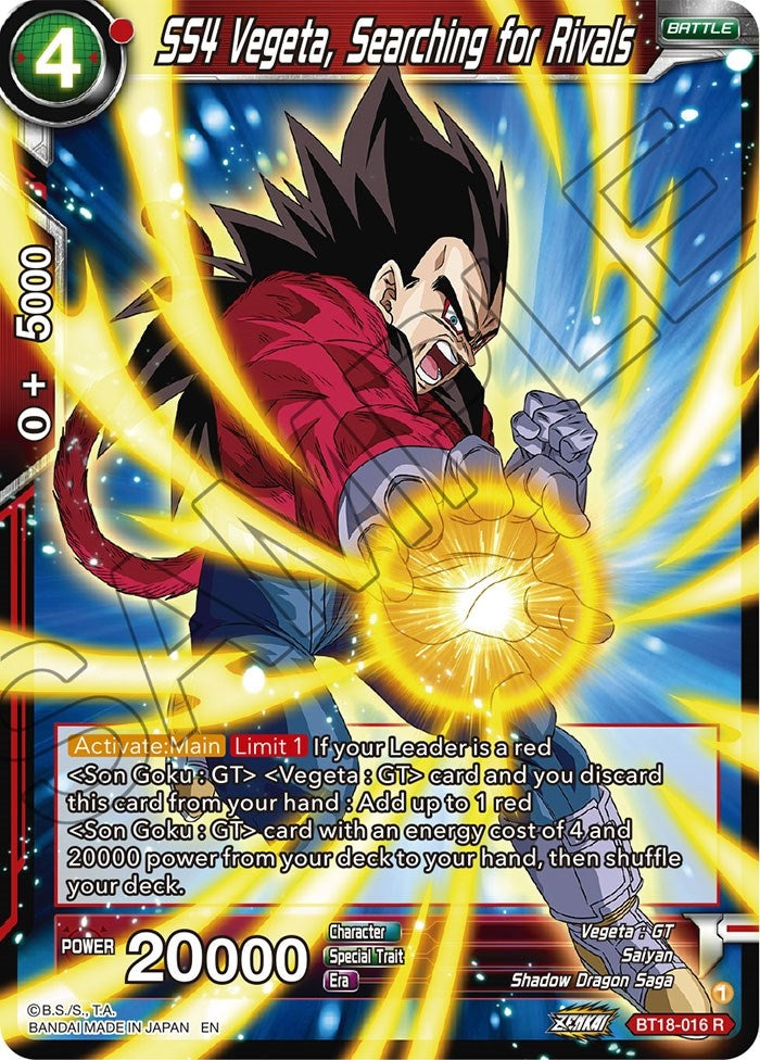 SS4 Vegeta, Searching for Rivals (BT18-016) (Dawn of the Z-Legends) (DBS-B18)