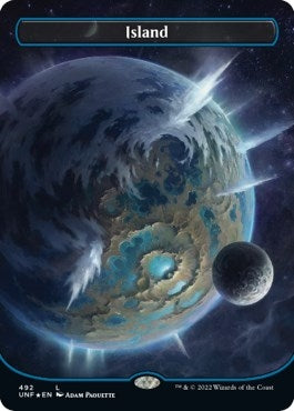 Island (492) (Borderless) (Galaxy Foil) (492) (UNF)