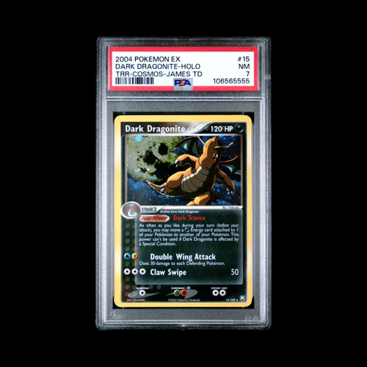 Pokemon Slab Dark Dragonite 15 Holo PSA 7 NM 2004