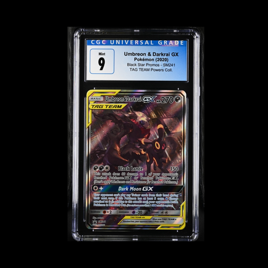 Pokemon Slab Umbreon & Darkrai GX SM241 CGC 9 Mint 2020