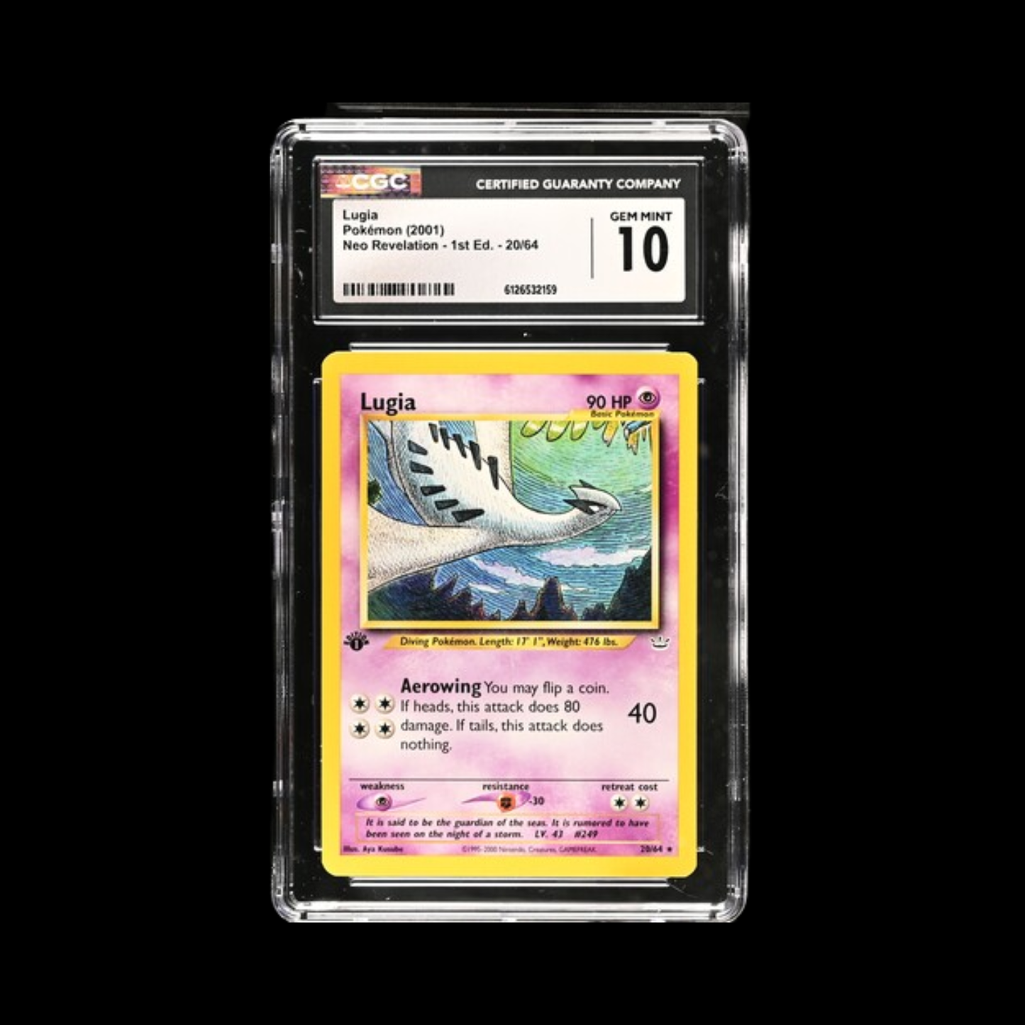 Pokemon Slab Lugia 20 CGC 10 Gem 2001