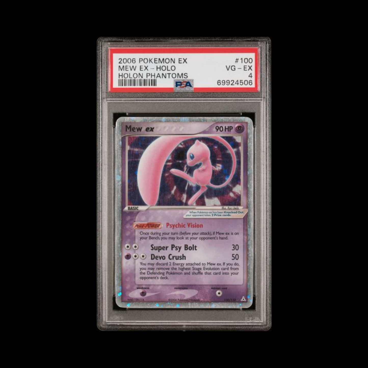 Pokemon Slab Mew EX 100 Holo PSA 4 VG-EX 2006