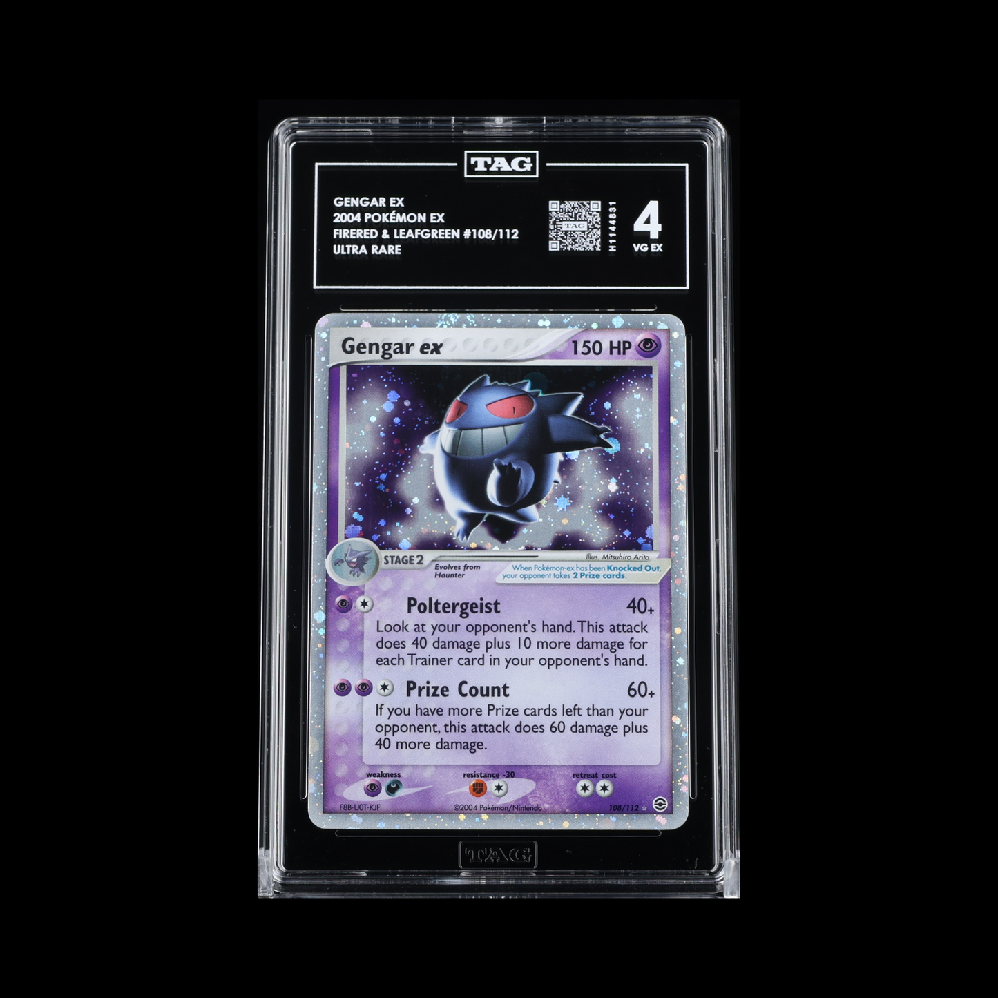 Pokemon Slab Gengar EX 108 TAG 4 VG-EX 2004