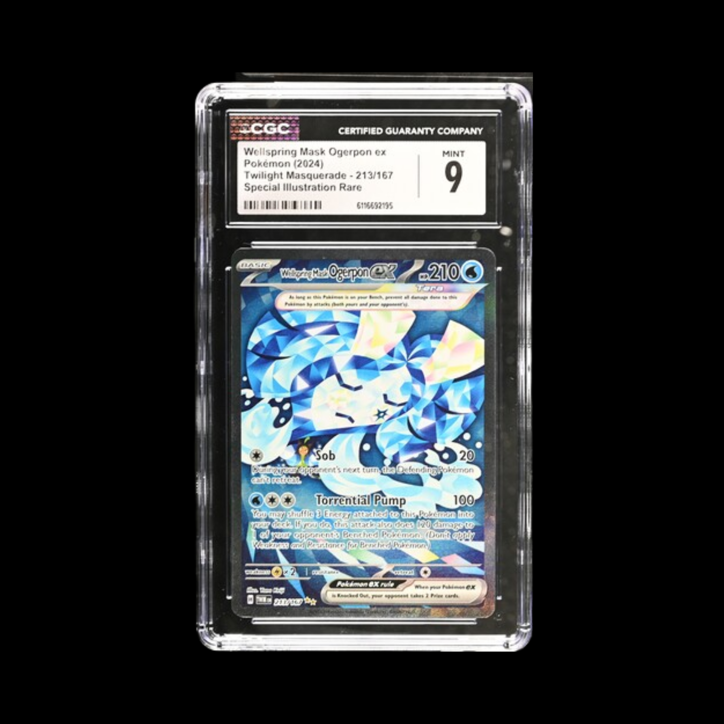 Pokemon Slab Wellspring Mask Ogerpon Ex 213 CGC 9 Mint 2024