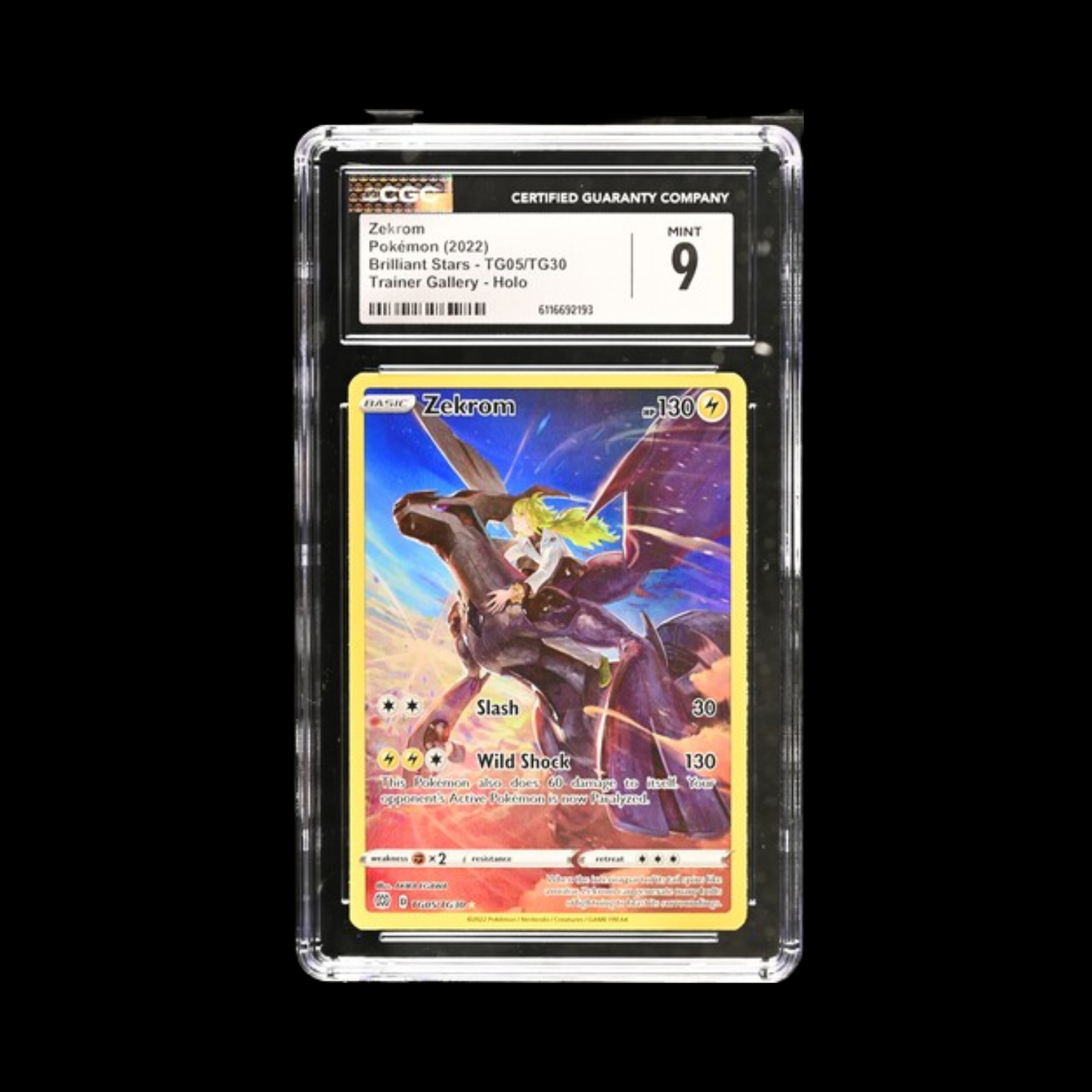 Pokemon Slab Zekrom TG05 CGC 9 Mint 2022