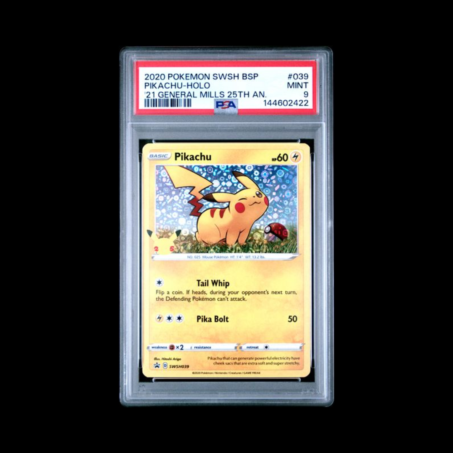 Pokemon Slab Pikachu 039 PSA 9 Mint 2020