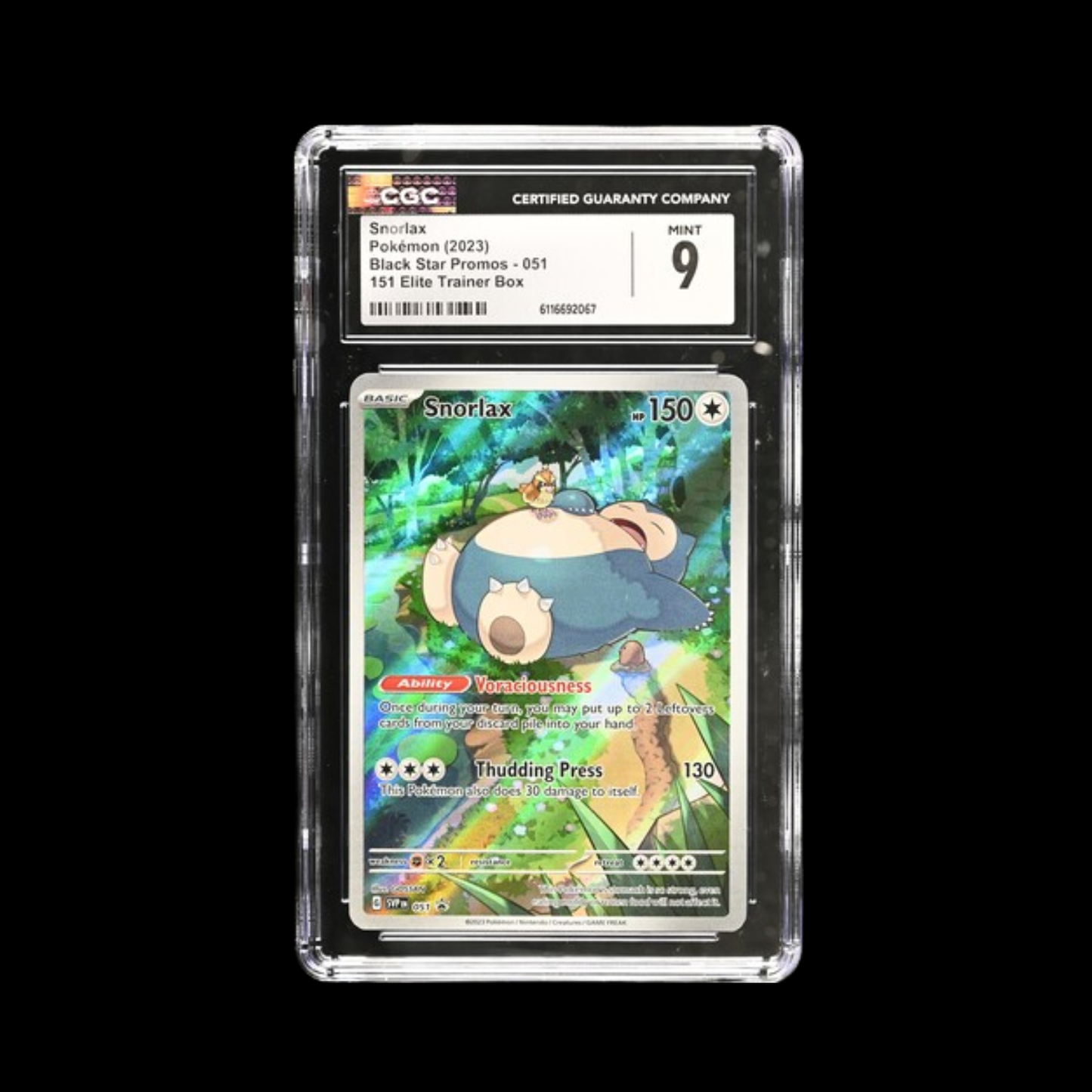 Pokemon Slab Snorlax 051 CGC 9 Mint 2023