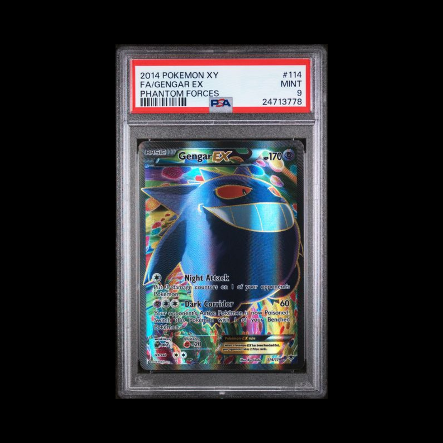 Pokemon Slab Gengar EX 114 PSA 9 Mint 2014
