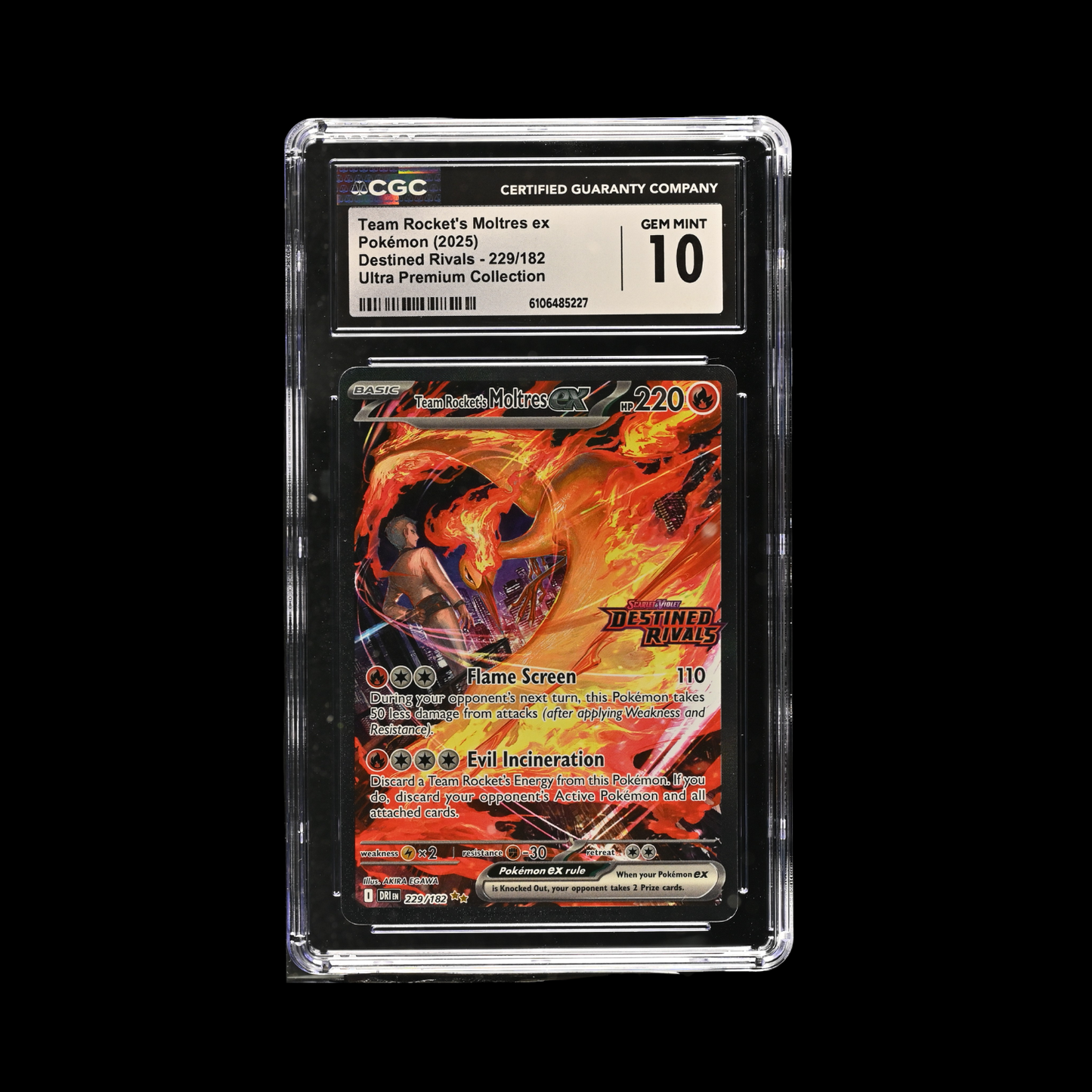 Pokemon Slab Team Rocket's Moltres EX Stamped 229 CGC 10 Mint 2025