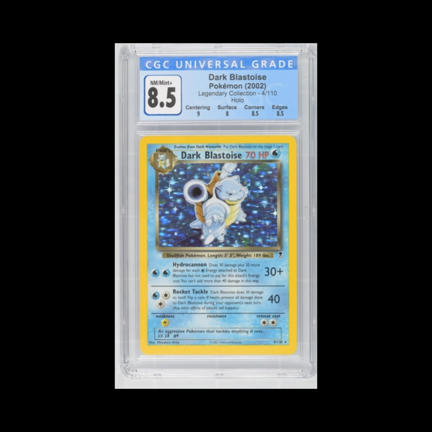 Pokemon Slab Dark Blastoise Holo 4 CGC 8.5 NM 2002