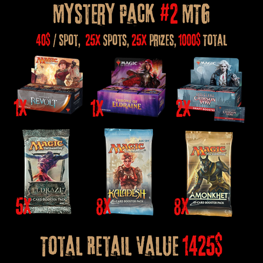 Mystery Pack #2 Magic The Gathering, 40$/Spot, 25x Prizes, 425$ Bonus. November 12th, 18:15